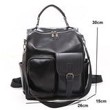 weiyinxing Large Capacity Leather Women Backpack Fashion School Bag Backpacks for Teenage Gilrs Vintage Shoulder Bags Female Mochila