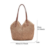 weiyinxing Large Capacity Straw Tote Bag Hollow Woven Women Shoulder Bags Summer Beach Lady Handbag Big Shopper Bag Travel Sac 2023