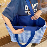 Weiyinxing Bags for Women Shoulder Totes Bag 2023 Designer Handbags Girls Casual Solid Plaid Shopper Large Capacity Double Side Bags