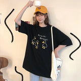 Weiyinxing Cartoon Print Summer T-Shirts Women Short Sleeve O-Neck Casual Cotton Loose Shirts Girls Korean Tops Tees Harajuku W971