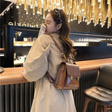 weiyinxing Pu Leather Woman Backpack Fashion Small School Bag for College Girls High Quality Leisure Double Shoulder Bag Sac A Dos