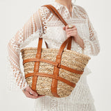 weiyinxing Large Rattan Basket Bag Designer Wicker Women Shoulder Bags Luxury Straw Handbag Summer Beach Big Shopper Purse Bali Sac