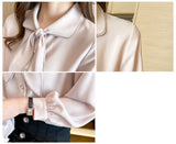 Weiyinxing Sleeve Women Shirt Bow Collar Chiffon Blouse Shirt Women Tops Blouse Women Blusas Mujer De Moda 2023 Women Clothing E576