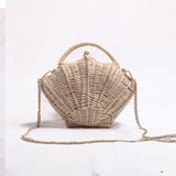 weiyinxing Rattan Shell Women Handbags Designer Wicker Woven Crossbody Bag Handmade Summer Beach Shoulder Bag Small Bali Purse 2023