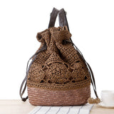 weiyinxing rattan women backpacks bohemian hollow out straw bag large capacity backpack for lady summer beach purses 2023 travel sac