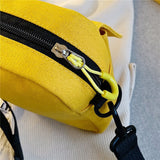 Weiyinxing Women Canvas Shoulder Handbags Korean Solid Color Student Phone Purse Simple Zipper Small Messenger Crossbody Pouch 2023