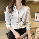 Weiyinxing Blouses Femme Long Sleeve Blouse Women Blusas Mujer De Moda 2023 Turn Down Collar Print Chiffon Blouse Shirt Tops E677