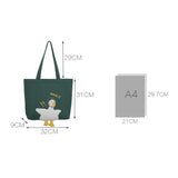Weiyinxing Duck Embroidery Canvas Tote Bag 2023 New Soft Large Shoulder Work Bags Handbag for Women And Girl Shopping Bags