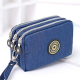 Weiyinxing Zipper Wallet, Women's Casual Waterproof Clutch Bag Versatile Nylon Phone Bag with Wristlet