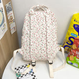Weiyinxing Women Cute Floral Student Backpack Trendy Lady Kawaii Book Bags Female Print Laptop College Backpack New Girl School Bag