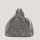 weiyinxing Diamonds Ruched Handle Women Handbags Shiny Evening Bag Rhinestones Mesh Lady Hand Bags Party Small Tote Purses 2023 Sac