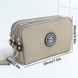 Weiyinxing Zipper Wallet, Women's Casual Waterproof Clutch Bag Versatile Nylon Phone Bag with Wristlet