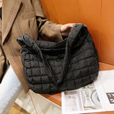 Weiyinxing New Big Shoulder Bag Space Cotton Handbag Woman Casual Tote Down Diagonal Bags Feather Padded Ladies Shopping Pack