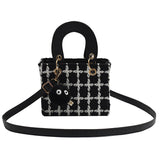 Weiyinxing Small Square Bag Classic Plaid Women Bags Woolen Brand Luxury Handbag Designer Shoulder Bag Purse Clutch Crossbody Lady Bag