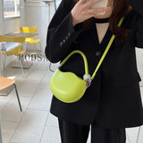 Weiyinxing Designer Women Small Shoulder Bag PU Leather Ladies Round Crossbody Bags Candy Color Female Beaded Handle Handbags