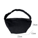 Weiyinxing High Capacity Shoulder Bag Nylon Large Dumpling Bags Pleated Shoulder Strap Handbags Ruched Trendy Purse With Zipper