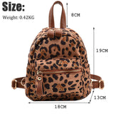 weiyinxing Luxury Designer Fashion Women Nylon Backpack Mini Soft Leopard Print Small Backpack Female Ladies Shoulder Bag Girls Purses