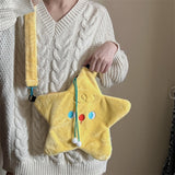 Weiyinxing Star Shape Women's Plush Crossbody Bags Fashion Casual Female Shoulder Bag Cartoon Casual Girls Faux Fur Handbags Purse 911