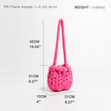 weiyinxing Crochet Crossbody Bags Designer Knitted Women Shoulder Bags Rope Woven Messenger Bag Handmade Small Tote Shopper Purses