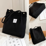 Weiyinxing Bag Women New Corduroy Shoulder Bags Fashion Outdoor Leisure Shopping Bag Girl Travel Party Organizer with Button Handbag