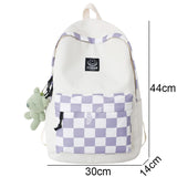 Weiyinxing Women Plaid Harajuku Backpack Girl Travel School Bag Female Laptop Lattice College Backpack Fashion Ladies Cute Book Bags
