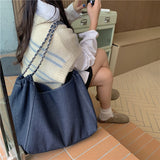 Weiyinxing Canvas Shoulder Bags for Women 2023 Big Totes Bags Girls Fashion Large Capacity Chain Shopper Commuter Designer Handbags