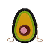 Weiyinxing Fruit Avocado Purses and Handbag for Women Cute Girls Chain Shoulder Bag Round Leather Small Crossbody Bag Novelty Purses