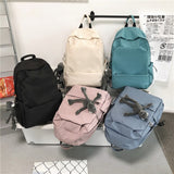 weiyinxing Waterproof Nylon Women Backpack 2023 Solid Color School Backpack for Teenager Girls Boys Female Large Capacity Men Book Bag