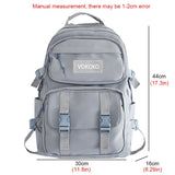 weiyinxing New Multi-pocket Waterproof Nylon Backpack Large Capacity Solid Color Women Schoolbag Men Insert Buckle Laptop Backpacks