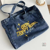 Weiyinxing Bags For Women Casual Denim Bags embroidery Female Shoulder Bag Pack Travel Zipper Handbag Tote Ladies Messenger Bag