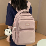 Weiyinxing Women Cute Green Student Backpack Fashion Kawaii Girl School Bags Female Laptop College Backpack Trendy Cool Lady Nylon Book Bag