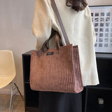 Weiyinxing Capacity Corduroy Bags for Women Winter Crossbody Solid Color Casual Women's Handbags Messenger Shoulder Bag Shopping Bags
