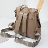 Weiyinxing Leather Backpack Women Solid Color Fashion Wild Trend Casual Large Capacity Ladies Travel Bag Backpack for Teenage Girls