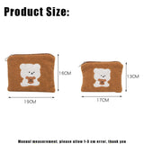 Weiyinxing Fashion Clutch Bags Plush Bear Embroidery Cosmetic Handbags Kids Keys Coin Purse Cute Mobile Phone Bag Girls Mini Handbag
