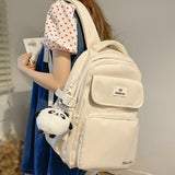 Weiyinxing Women Cute Green Student Backpack Fashion Kawaii Girl School Bags Female Laptop College Backpack Trendy Cool Lady Nylon Book Bag