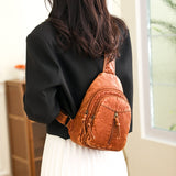 Weiyinxing Women Bag Chest Bags for Woman Multiple Pockets Fashion Messenger Bag Designer Soft PU Leather Shoulder Crossbody High Quality