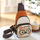 Weiyinxing Women Bag Cute Bear Pattern Chest Bag for Girls PU Leather Female Messenger Bag High Quality Fashion Woman Shoulder Crossbody