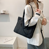 Weiyinxing Solid Color Women's Portable Large Bag Korean Version Trend New Large Capacity Tote Bag Canvas Ocean Casual Shoulder Bag