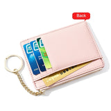 Weiyinxing Brand Soft Leather Mini Women Card Holder Cute Credit ID Card Holders Zipper Slim Wallet Case Change Coin Purse Keychain