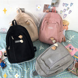 weiyinxing Soft Corduroy Woman Backpack School Backpack for Teenage Girls Harajuku Female Fashion Travel Bag Student Lady Book BagPack