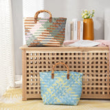 weiyinxing Bamboom Handle Rattan Women Handbags Wicker Woven Basket Bag Handmade Summer Beach Straw Bag Casual Small Tote Purses