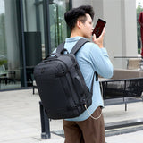 Weiyinxing Laptop Backpack Men Bag Waterproof Nylon Notebook For Multifunction Expandable USB Charging Men's Business Travel Backpack