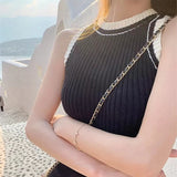 Weiyinxing Two Piece Sets Sexy Elegant Bodycon Women Mini Skirt Suits Tank Top Slim O-neck Summer Vest Korean Casual Knitwear N415