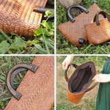 Weiyinxing Straw Bag Retro Rattan Straw Women Handy Beach Bag Simple Art Weaving Bag bolso mujer bandolera bolsas Fashion Bag