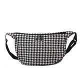 Weiyinxing Houndstooth Crossbody Bags Women Ins All Match Zipper Hobos Basic Stylish Shoulder Female Street Chic Simple Teenagers