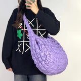 weiyinxing Ruched Oversized Women Shoulder Bags Designer Quilted Padded Crossbody Bag Large Capacity Nylon Tote Big Shopper Purses