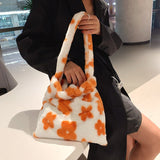Weiyinxing Women's Girls Plush Handbag Mini Love Clutch Ladies Shoulder Underarm Bag Female Leopard Tote Purse Street Travel Bags
