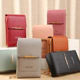 Weiyinxing Leather Female Shoulder Bag Double Zipper Women Messenger Bag Portable with Card Slot Smooth Phone Case for Shopping Trip