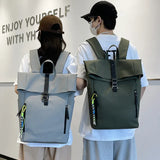 Weiyinxing Leisure Large Bag Men Laptop Backpack Woman Leather Roll Top Male Travel bag Port School Backpacks For Teenage Girls Book