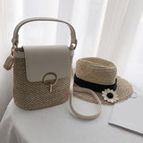 Weiyinxing Straw Bucket Bags For Women Summer Crossbody Bags Lady Travel Purses And Handbags Female Shoulder Messenger Bag Bolsa